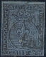 ASI  PARMA 1852 CENT. 40 USATO  N.5a CERTIFICATO MERONE CAT. € 1350,00 - Parme