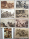 Cpa Lot 10x Litho Illustrateur Peinture Theme Femme Travail A La Ferme Charrue Mouton Bergere Semeuse Voir Details - Collections & Lots