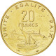 Monnaie, Djibouti, 20 Francs, 1977, SUP+, Bronze-Aluminium, KM:E5 - Djibouti