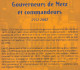 GOUVERNEUR DE METZ ET COMMANDEUR 1552 2002 HISTORIQUE GARNISON - Frans