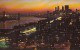 7319- POSTCARD, NEW YORK CITY- PANORAMA BY NIGHT, BRIDGES - Panoramic Views