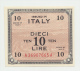 Italy 10 Lire 1943 XF++ AUNC P M19a M19 A - Allied Occupation WWII
