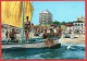 CARTOLINA VG ITALIA - RICCIONE (RN) - Hotel York - Spiaggia - 10 X 15 - ANNULLO 1964 - Hotel's & Restaurants