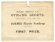 RB 1001 - 1910 Rugby Mound Cycling Club - First Prize Certificate - Other & Unclassified