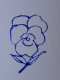 Ancien Tampon Scolaire Bois Fleur PENSEE Ecole French Antique Rubber Flower - Scrapbooking
