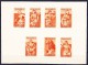 D - Saargebiet 1934 Volkshilfe Probedruck Kleinbogen Braunorange Postfrisch Falzspur Im Rand - Unused Stamps