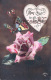 Illustration Fantaisie Papillon Sur Une Rose - Butterfly - Je T'aime - I Love You - Amour -  2 SCANS - Papillons