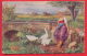 156650 / Austria Art Josef Kranzle - Domestic Goose Hausgans BIRD LITTLE GIRL BRIDGE - F.H.&amp;C.W. 5006 - Kränzle