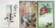 Cpa Lot 9x Litho Chromo Relief Art Nouveau Illustrateur HOUX Sur Medaillon Paysage Voyagé Beau Timbre Houten 1906 - Sammlungen & Sammellose
