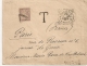RARE AINSI, TAXE 50C, 1896 De MILAN Italie Pour PARIS. PARIS ETRANGER En Arrivée. - 1859-1959 Lettres & Documents