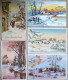 CP Lot 11x Litho Illustrateur M.G.A. MGA COLOPRINT ETC VOEUX Paysage MAISON VILLAGE NEIGE Arbre - Sammlungen & Sammellose