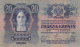 2058A,  BANKNOTE, 20, HUSZ KORONA, OVERPRINT, 1913, HUNGARY. - Hungary