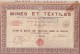 Action Mines Et Textiles - 425 Francs Au Porteur - Afrique