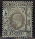 50c Used Edward, Hong Kong  1904,  Multi Crown, As Scan, (Slight Paper Thin Condition) - Oblitérés