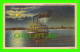 LOUISVILLE, KY - MOOLIGHT ON THE OHIO RIVER - SHIP -TRAVEL IN 1954 - REDMORE NEWS CO - CT ART COLORTONE - - Louisville