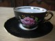 Tasse à Moka Et Sa Soucoupe     Décor De Feuillages Or  Et Rose Rose - Tasses