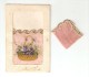 Carte Système En Tissu - Brodée : Pochette Amovible Rose Bords Dorés -  Fleurs Peintes Sur Tissu Rose - A Systèmes