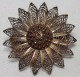 Filigranschmuck, Antike Sonnen-Brosche - Silber 835 - Spille