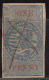 New Zealand Used One Penny Watermark NZ 1867 Imperf., Adhesive, Slate /  Red Type ?,   Fiscal, Revenue - Postal Fiscal Stamps