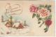 Carte De Voeux/Chalets Sous La Neige Et Roses /  Circulée/ Vers 1930    CVE73 - Nouvel An