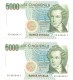 ITALIA N° 2 BANCONOTE CONSECUTIVE DA LIRE 5000  BELLINI SERIE VD 685647 F VD 685648 F  FDS - 5000 Lire