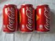 Set Of 03 Vietnam Viet Nam Coke Coca Cola Empty Cans : New Year 2015 - Opened At Bottom - Cannettes