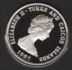 TURKS AND CAICOS 1 CROWN 1988 •  IGUANE  WWF 25th ANNIVERSARY •  ARGENT SILVER  PROOF - Turks & Caicos (Îles)