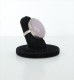 Delcampe - Bijoux Bague Argent Massif Et Cabochon Ovale Quartz Rose Faceté T 56 - Anelli