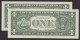 USA LOT 2x 1 DOLLAR 2003A SERIE A....A     LETTER A - Boston MA  No CONSECUTIFS  UNC - Billets De La Federal Reserve (1928-...)