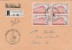 LUXEMBOURG -LETTRE RECOMMANDEE 1963-AFFRANCHIE N°632 X4 -OBLITERATION CENTENAIRE CROIX ROUGE - Autres & Non Classés