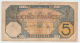 FRENCH WEST AFRICA 5 FRANCS 1932 G-VG PICK 5Bf  5B F - Sonstige – Afrika