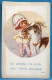 Cpa Litho Illustrateur RIGHT LAPINA Enfant Fille Fillette Bouc CHEVRE BIQUETTE Mon Porte-bonheur - Right