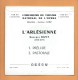 45 T ODEON: L' Arlesienne De Bizet , Orchestre Du Théatre National De L' Opera - Classique