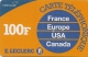 CARTE-PREPAYEE-INTEROUTE-100F-LECLERC-FRANCE-EUROPE-USA-CANADA-B E - Autres & Non Classés