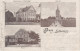 Litho AK Gruss Aus Lichtenberg Erzgebirge Restaurant Wartburg Post Kirche Bei Mulda Brand Erbisdorf Freiberg Frauenstein - Mulda (Erzgeb.)