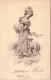 FEMME  FRAU  LADY  ( Mouton  Chapeau )FACON VIENNE Circulée Et Timbrée 1902 - Vienne