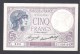 Billet  5 Fr Du  19 -1 -1933 - 5 F 1917-1940 ''Violet''