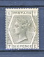 RARITA' UK 1880 Victoria N 52-6 P. Grigio Oliva Lettere Colore In Angoli ET, Tav 13 MNH Centrato. Cat £ 950 = € 1050 - Ungebraucht