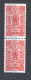 Luxembourg Timbre De Dimension 10 FR En Paire Verticale **    (MNH) - Revenue Stamps