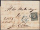 1857-H-137 CUBA ESPAÑA SPAIN. ANTILLAS. ISABEL II. 1856. Ant. Ed.4. &frac12; Rs. LINEAS CRUZADAS. MARCA HABANA AZUL - Prefilatelia