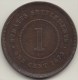 @Y@  STRAITS SETTLEMENTS 1 Cent 1873 Copper VF+ (2761) - India