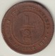 @Y@  STRAITS SETTLEMENTS 1/2 Cent 1873 Copper (2763) - Inde