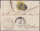 1858-H-79 CUBA ESPAÑA SPAIN. ANTILLAS. ISABEL II. 1858. Ed.6. &frac12; Oz. CARTA CORREO OFICIAL. MARCA BAEZA GUANAJAY ST - Prephilately