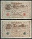 LOT DE 2 BILLETS DE 1000  MARK . 21 AVRIL 1910 . - 1000 Mark