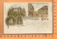 CELLE: Gruss, Litho Multi Vues, Schloss, Karolinen-Mathilden Denkmal, Krieger Denkmal, Markt & Rathaus - Celle