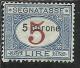 DALMAZIA 1922 SEGNATASSE TAXES TASSE DUE TAXE C 5 CORONE SU 5 LIRE MNH BEN CENTRATO FIRMATO SIGNED - Dalmatien