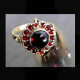 - Ancienne Bague Empire Hongrois Vermeil Et Grenats T55 / Old Gold-platted Silver And Garnet Ring From Hungarian Empire - Rings