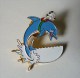 RARE PIN'S ASTERIX PARC ASTERIX 1ère Série 1989 IDEFIX SUR LE DAUPHIN - Pins