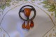 Art Deco Vintage Latvian USSR Jewelry Brooch With Baltic Amber Gemstone 1930s - 16 Gram - Spille