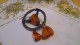 Delcampe - Art Deco Vintage Latvian USSR Jewelry Brooch With Baltic Amber Gemstone 1930s - 16 Gram - Spille